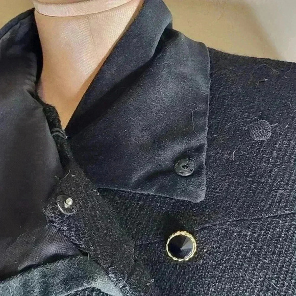 Vintage Town and Country Long Black Union Made Coat Womens - Picture 5 of 10